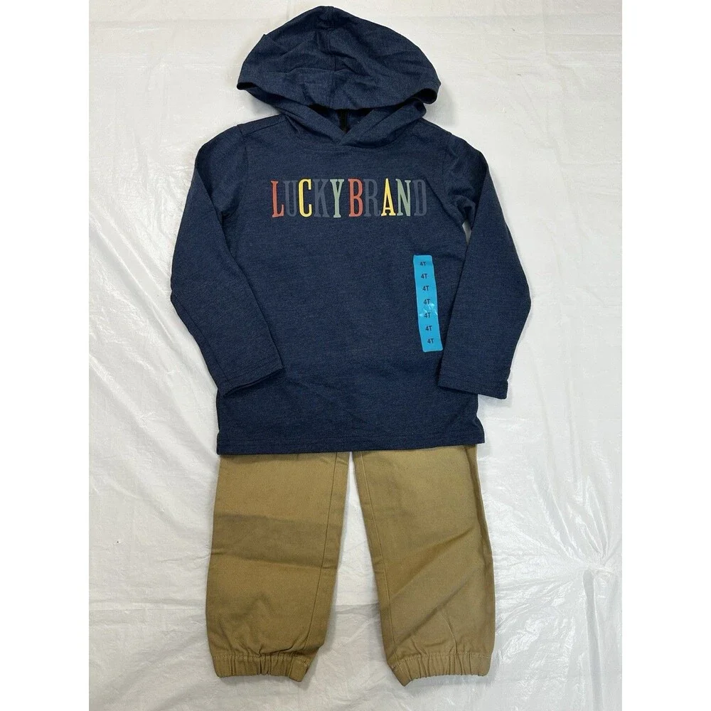 NEW Lucky Brand Boy's Long Sleeve 2 Piece Set Size 4T